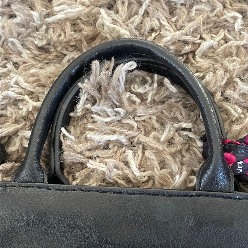 Juicy couture Black Handbag with Floral Scarf Accent - Picture 9 of 10